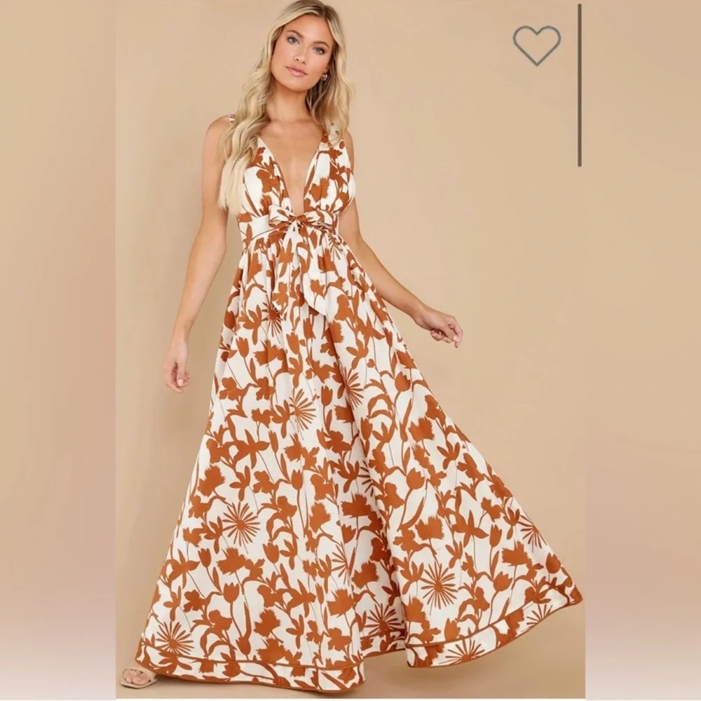 Red Dress Boutique Subtly Sweet Cream Multi Print Maxi Dress - Picture 5 of 11